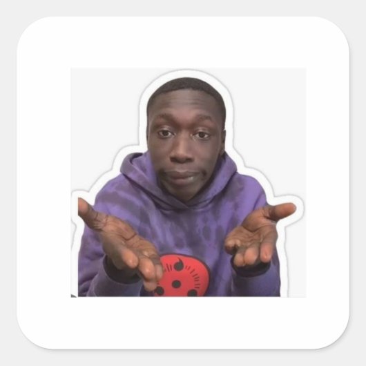 Carré Funny Khaby Meme Vinyl Sticker (Devant)