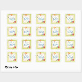 Carré Garçons, boutons et ours Bébé Sticker (Feuille)