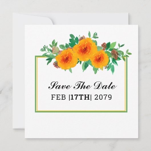 Carré Gatefold Wedding Invitation Card Design (Dos)