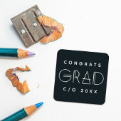 Carré Geo Grad Modern Typography Graduation Sticker