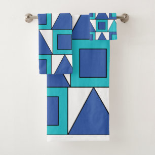 Carré géométrique bleu sarcelle Triangle