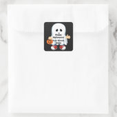 Carré Ghost Boy | Sticker pour l'Halloween pour enfants (Sac)