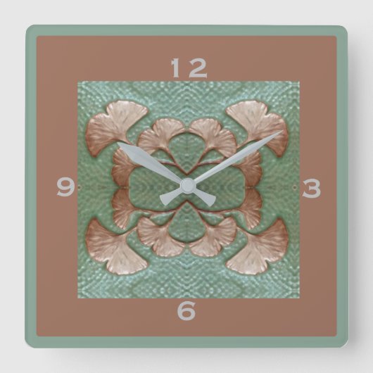 Carré Gingko Mur horloge (Recto)