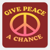 Carré 'Give Peace a Chance' Sticker (Devant)