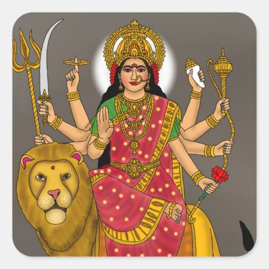 Carré Goddess Durga Sticker (Devant)