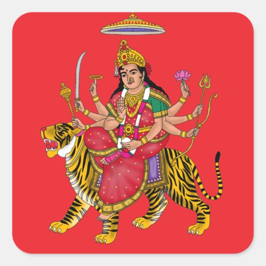 Carré Goddess Durga Sticker (Devant)