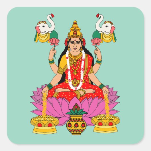 Carré Goddess Lakshmi Sticker (Devant)