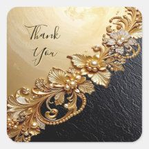 Gold Floral Embellishments Sticker