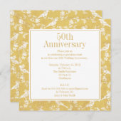 Carré Golden 5e Mariage Anniversaire Invitation (Devant / Derrière)