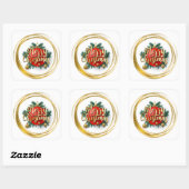 Carré Golden Merry Christmas Sticker (Feuille)