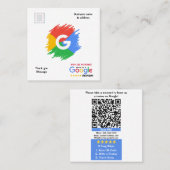 Carré Google Review & Carte de visite avec code QR lié (Devant / Derrière)
