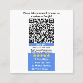 Carré Google Review & Carte de visite avec code QR lié (Dos)