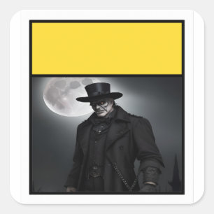 Carré Gothique Gentleman Sous Sticker Pleine lune