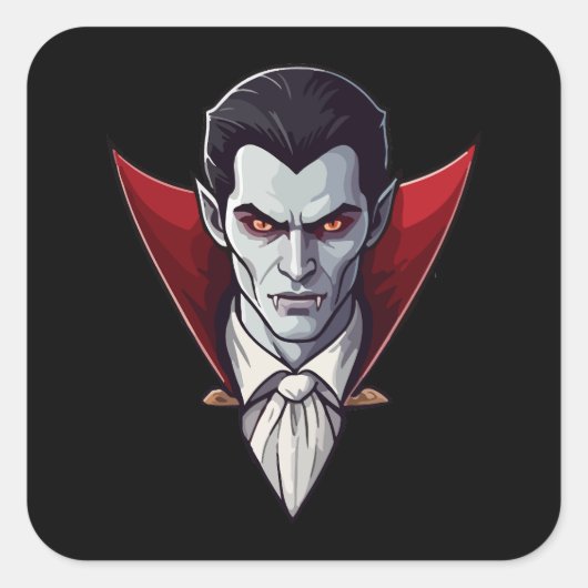 Carré 🦇 gothique Vampire Sticker noir 🖤 🎃 (Devant)