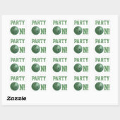 Carré Green Bowling Ball Party sur Sticker (Feuille)
