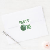 Carré Green Bowling Ball Party sur Sticker (Enveloppe)