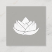 Carré gris et blanc Simple Lotus Carte de visite (Dos)