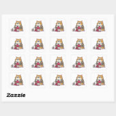 Carré Grumpy Cat Knitting Funny Cartoon Sticker (Feuille)