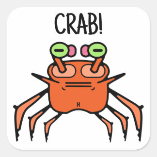 Carré Grumpy Crab Funny Sticker