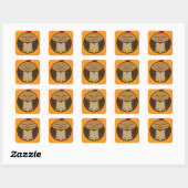 Carré Grumpy Owl Kawaii Sticker (Feuille)