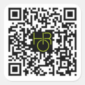 Carré Handz On Radio QR Code Sticker avec logo (Devant)