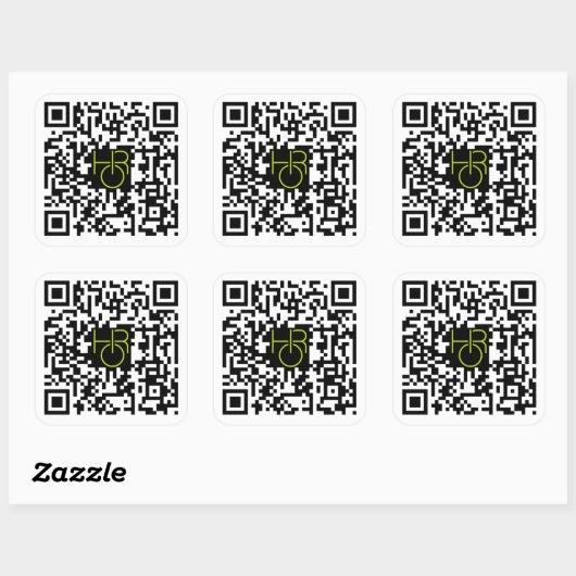 Carré Handz On Radio QR Code Sticker avec logo (Feuille)