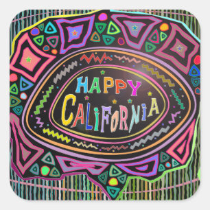 Carré Happy Art : Sticker "Happy California"