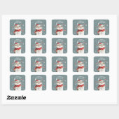 Carré Happy Chat Joyeux Sticker de Noël (Feuille)
