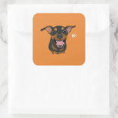 Carré Happy Chien Miniature Pin Pin Sticker (Sac)