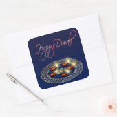 Carré Happy Diwali Ganesha Rangoli - Sticker (Enveloppe)