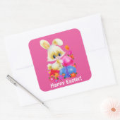Carré Happy Easter Bunny Holiday sticker (Enveloppe)