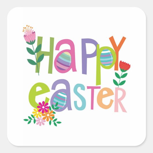 Carré Happy Easter Sticker