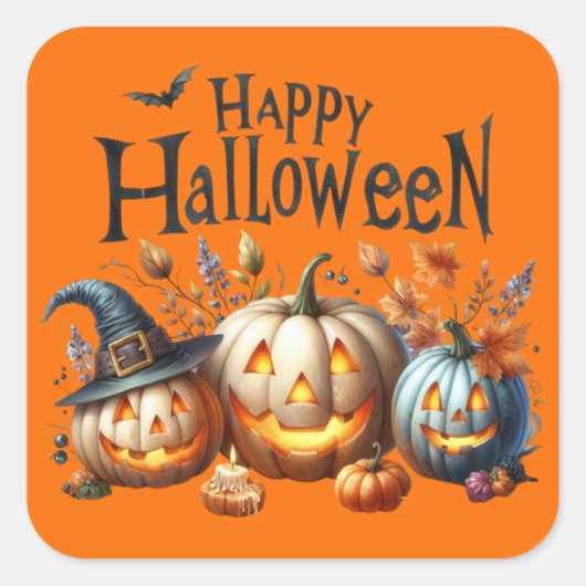Carré Happy Halloween Sticker (Devant)