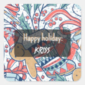 Carré Happy Holiday sticker (Devant)