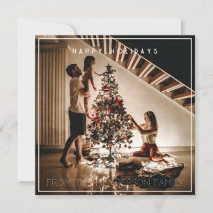Carré Happy Holidays photo carte plat