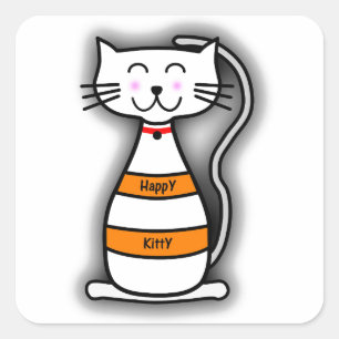 Carré Happy Kitty Sticker