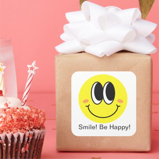 Carré Happy Mood Smiley Sticker Pack 3"x3" (Fête)