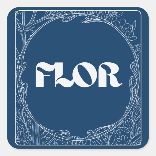 Carré Heaven Nocturne Florist Logo Sticker (Devant)