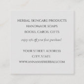 Carré Herb Farm Chicory Plante médicinal Carte de visite (Dos)