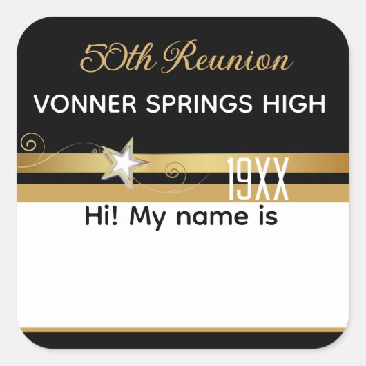 Carré Heure de réunion de classe ! Sticker de balise de (Devant)