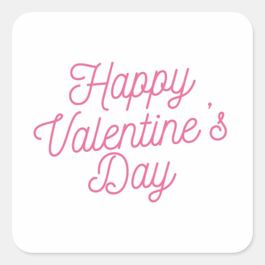 Carré Heureuse Sainte-Valentin rose | Sticker (Devant)