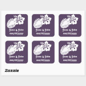Carré Hibiscus tropical dans Sticker violet (Feuille)