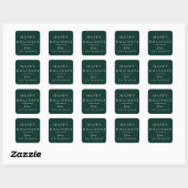 Carré Hiver | Sticker de vacances vert (Feuille)