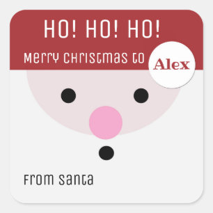 Carré Ho, Ho, Ho, Joyeux Noël De Père Noël Sticker Tag