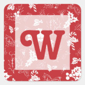 Carré Holiday Holly | Sticker Monogramme de vacances (Devant)