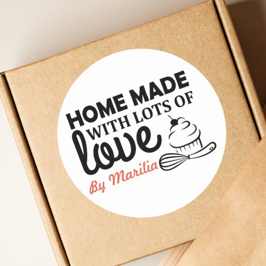 Carré Homemade Cupcakes Classic Round Sticker