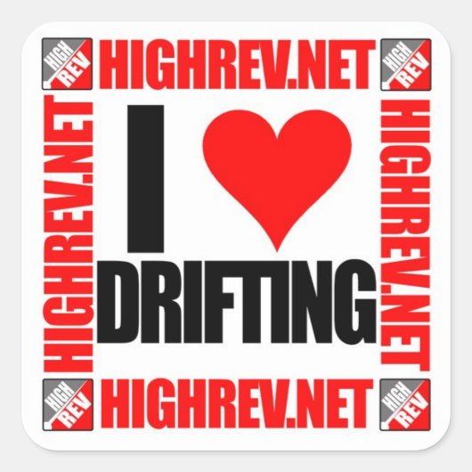 Carré HR I Love Drifting Sticker (Devant)
