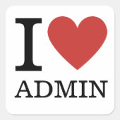 Carré I ❤️ Love Admin - Admin Depratt STICKER (Devant)
