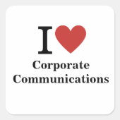 Carré I ❤️ Love Corporate Communications STICKER (Devant)