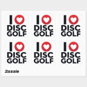 Carré I Love Disk Golf Sticker Pack (Feuille)